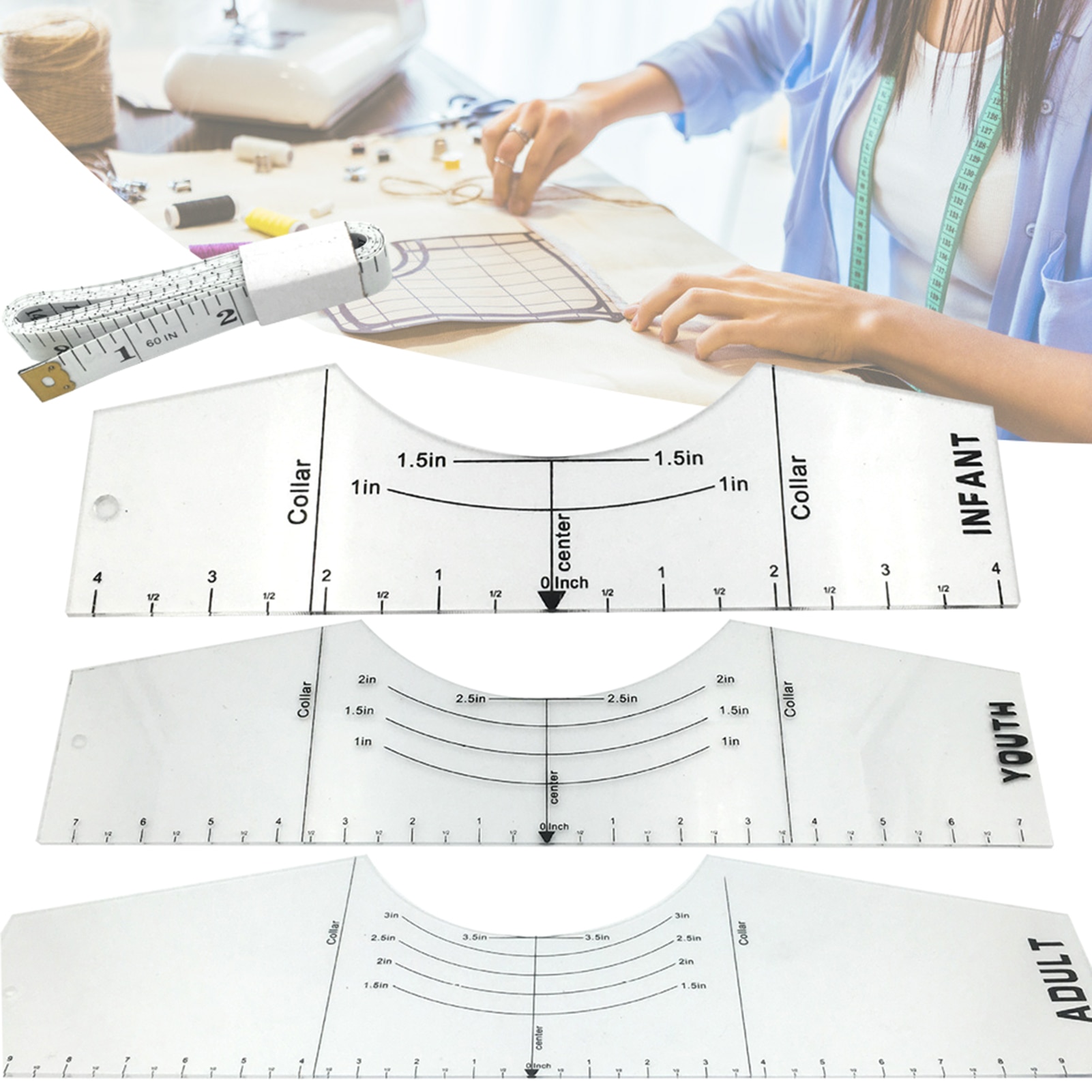 T-Shirt Ruler T-Shirt Alignment Tool Ruler for Vinyl Decals Vinyl T-Shirt Ruler Guide Sublimation Designs on T-shirt In Stock