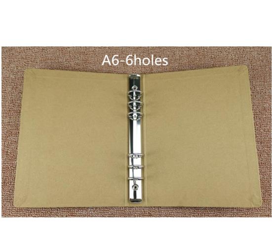 Vintage A4/A5/B5/A6 Kraft Folder Documents 4 Kraft Binder with Clip Stationery Office School Supplies: A6-6holes