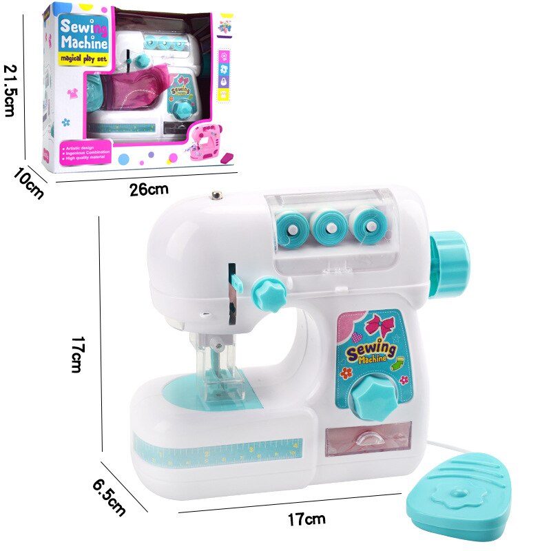 Children DIY With LED Pretend Play Electric Sewing Machine Toy Emulational Educational Household Baby Girls Play set