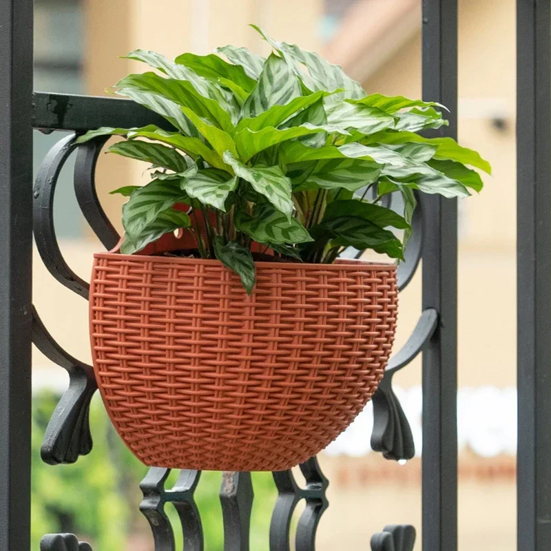 Blumentopf, exquisiter Wandkorb aus Kunststoff, Blumentopf zum Aufhängen, für Höhle Außenbereich, Garten, Balkon, Pflanzgefäß, Eimer, Heimdekoration