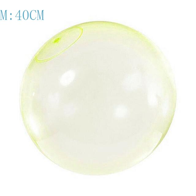 TPR Children&#39;s Toy Bouncy Transparent Bubble Ball Inflatable Water Injection Big Ball Swimming Pool Beach Outdoor Toy: Yellow  40CM  M