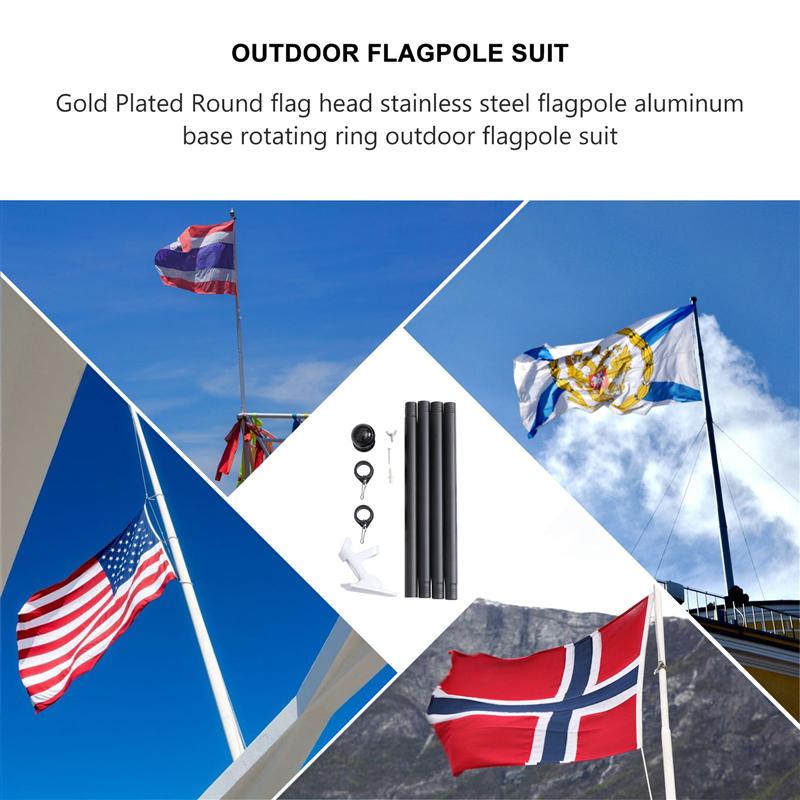 1 Set Wall Mount Flag Pole Porch Yard Flag Pole With Bracket Outdoor Spinning Flagpole Kit Flag Rod Parts