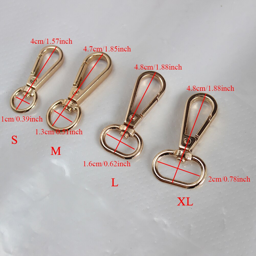 5Pcs 4 Sizes Metal Swivel Trigger Lobster Clasps For Bag Hook Key Chain DIY Zinc Alloy Gold Silver Belt Buckle Bag Accessories