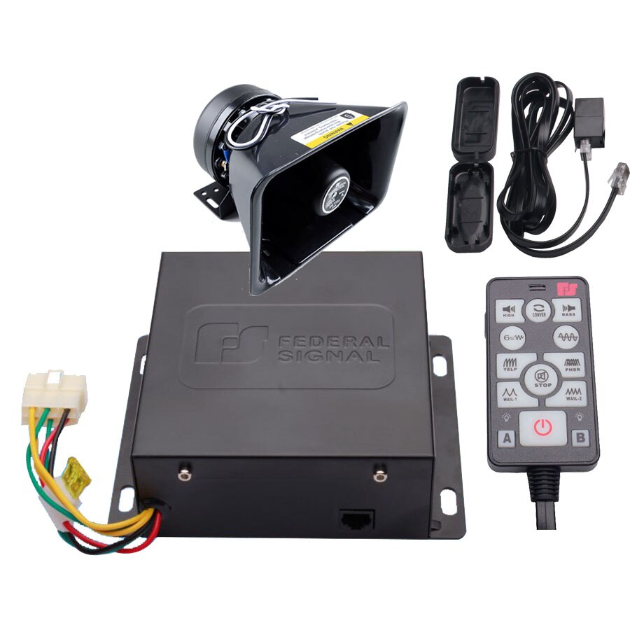 200W DC12V Electronic Police Siren AS9200E wired Amplifier with Plastic Black Speaker Car Alarm Siren Horn PA System