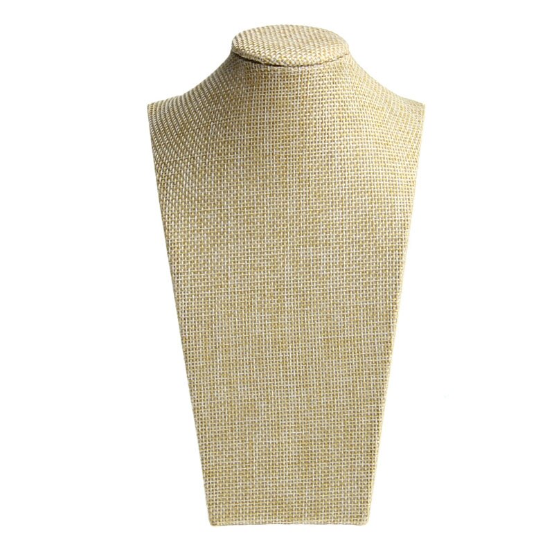 Linen Mannequin Bust Jewelry Necklace Pendant Neck Model Display Stand Holder