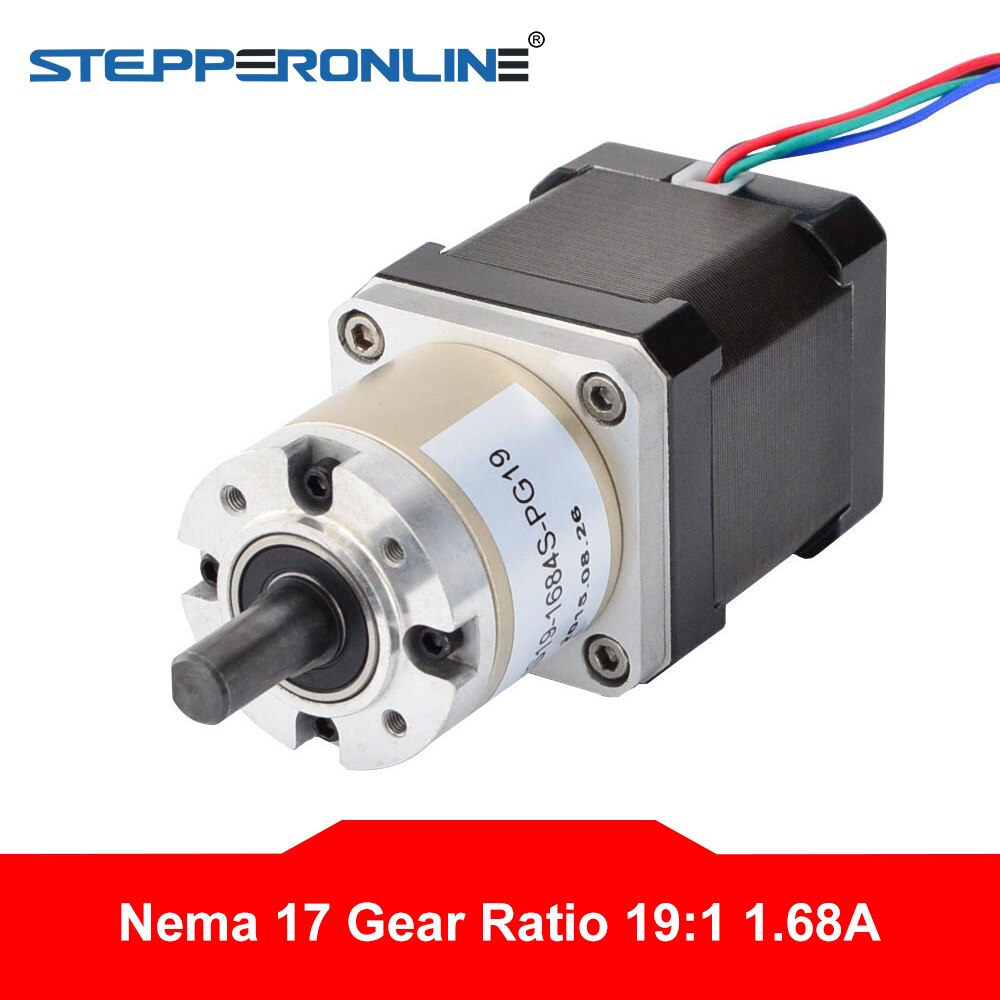 19:1 Planetary Gearbox High Torque Nema 17 Stepper Motor 1.68A DIY CNC Router Robot 3D Printer