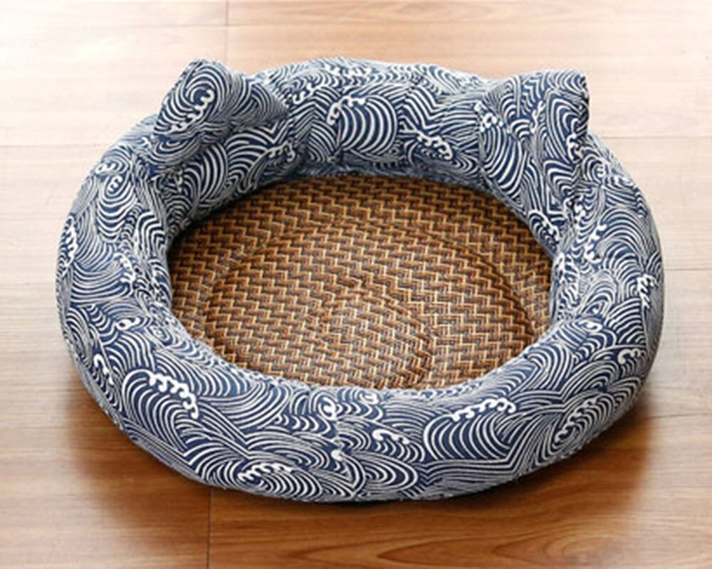 Canapé-lit rond de couleur pour chien, tapis confortable, nid de couchage pour chat mobile, lavable, fournitures universelles pour animaux de compagnie