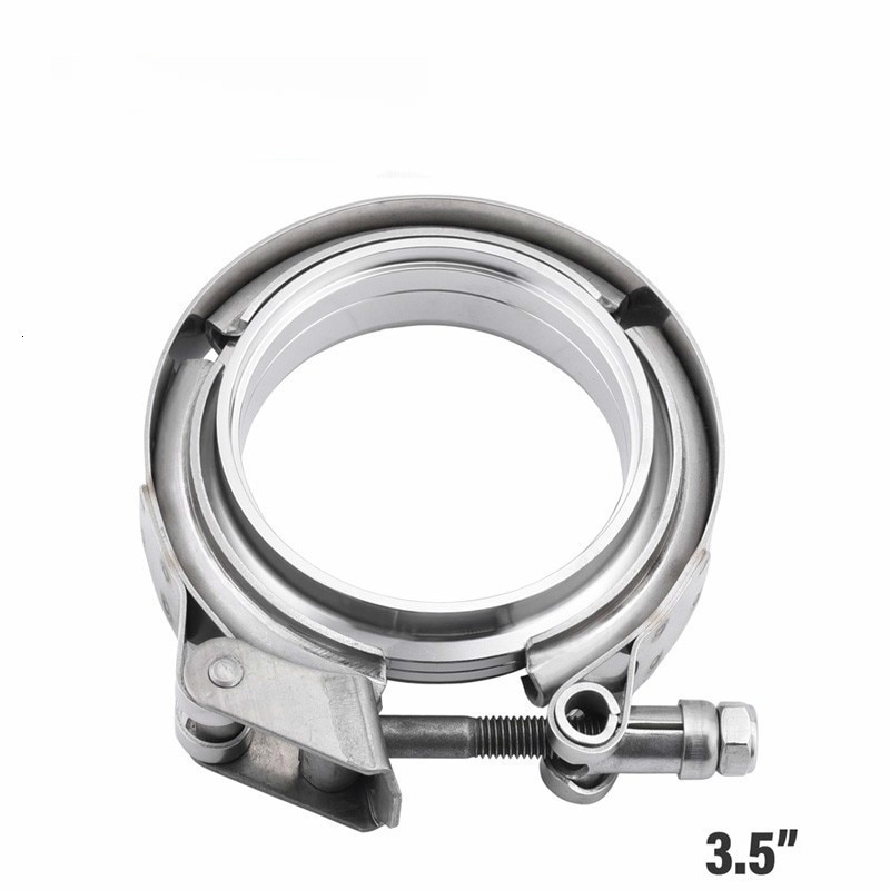 3.5" Stainless Steel V-Band Flange Kit Male Female Exhaust Flange Exhaust Pipes Downpipe Quick Release Clamp Auto Parts