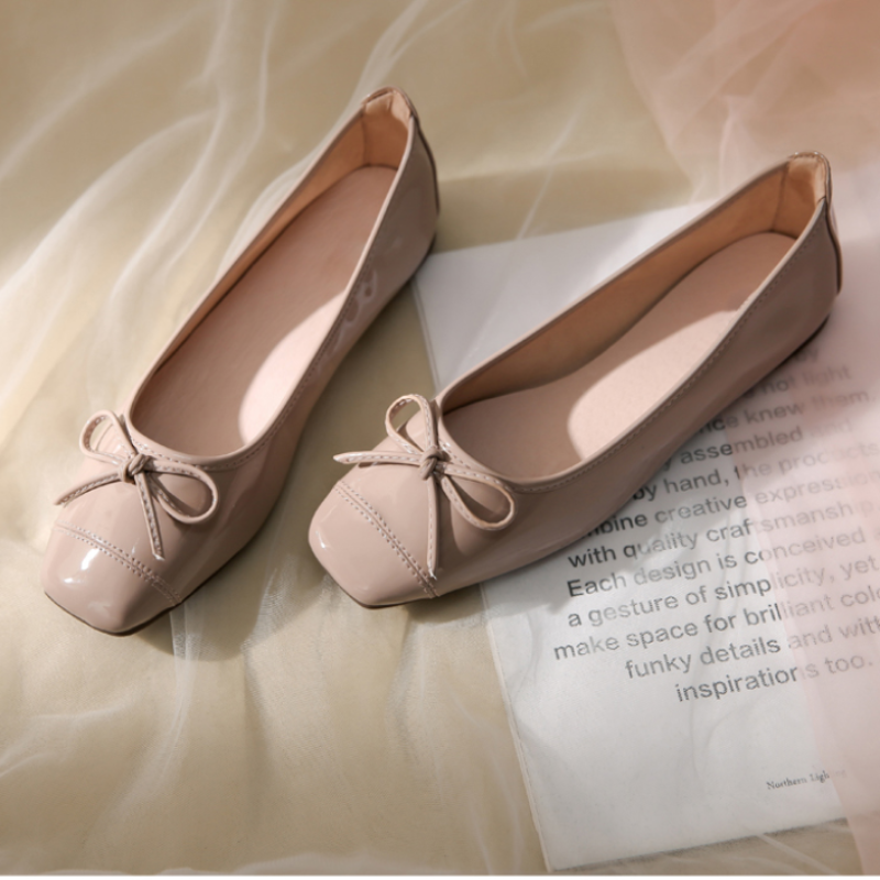 Scarpe basse donna ballerine punta tonda papillon scontrino in poi ballerine mocassini pigri mocassini scarpe casuale da donna 2024