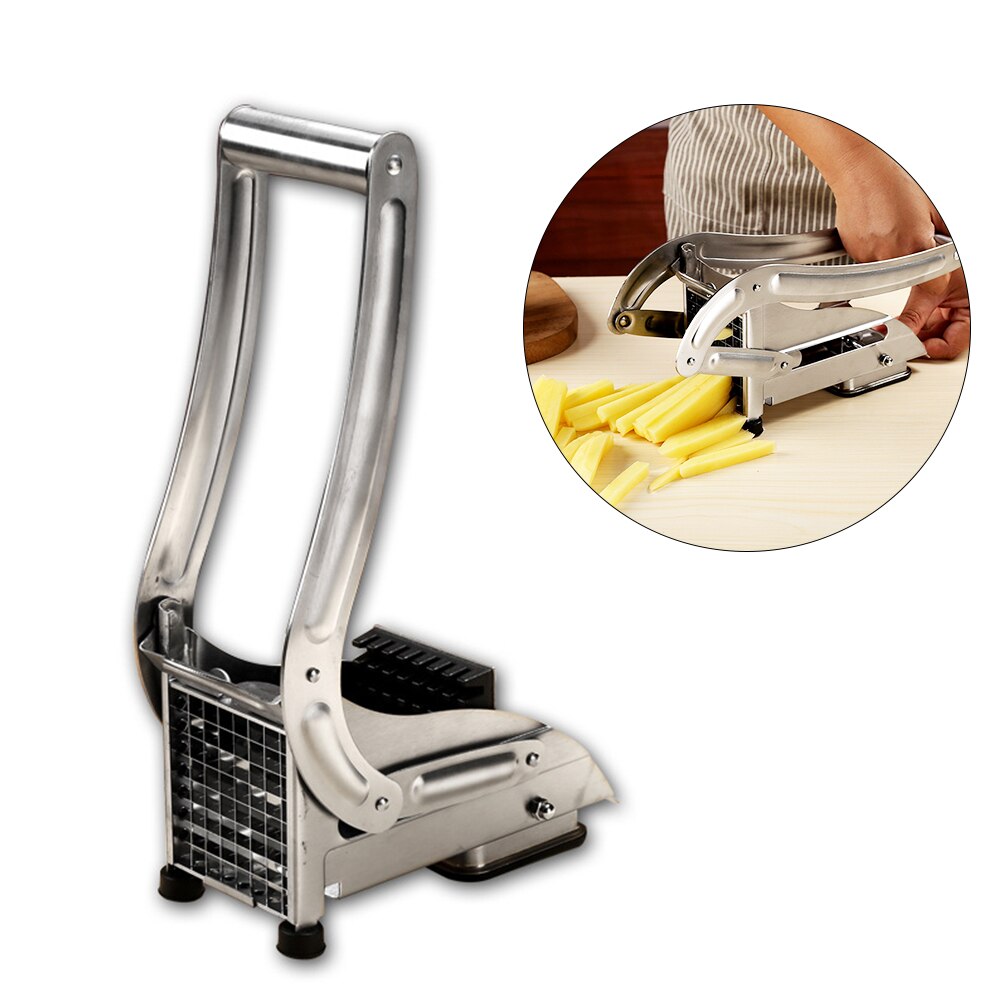 Skära pommes frites potatisskärare strimlare rostfritt stål/grönsaksgurkskärare/hushålls frites skärverktyg med 2 blad: Default Title