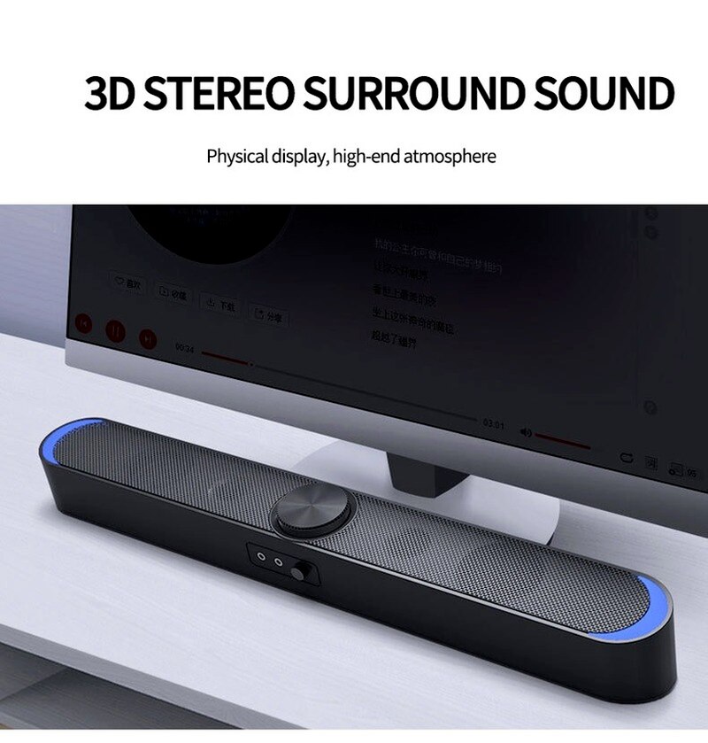 Sound Box Mini USB Powered Computer Wireless Bluetooth Speakers Desktop PC Laptop Notebook Sound Bar Stereo Subwoofer with Mic