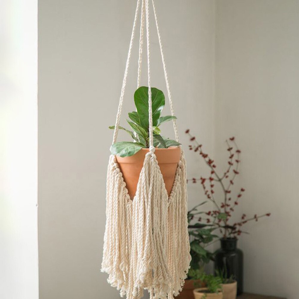 Handmade Macrame Plant Hanger Flower Pot Hanging Planter Basket Support for Flower Stands Wall Hangers Garden Balcony Decoration: C