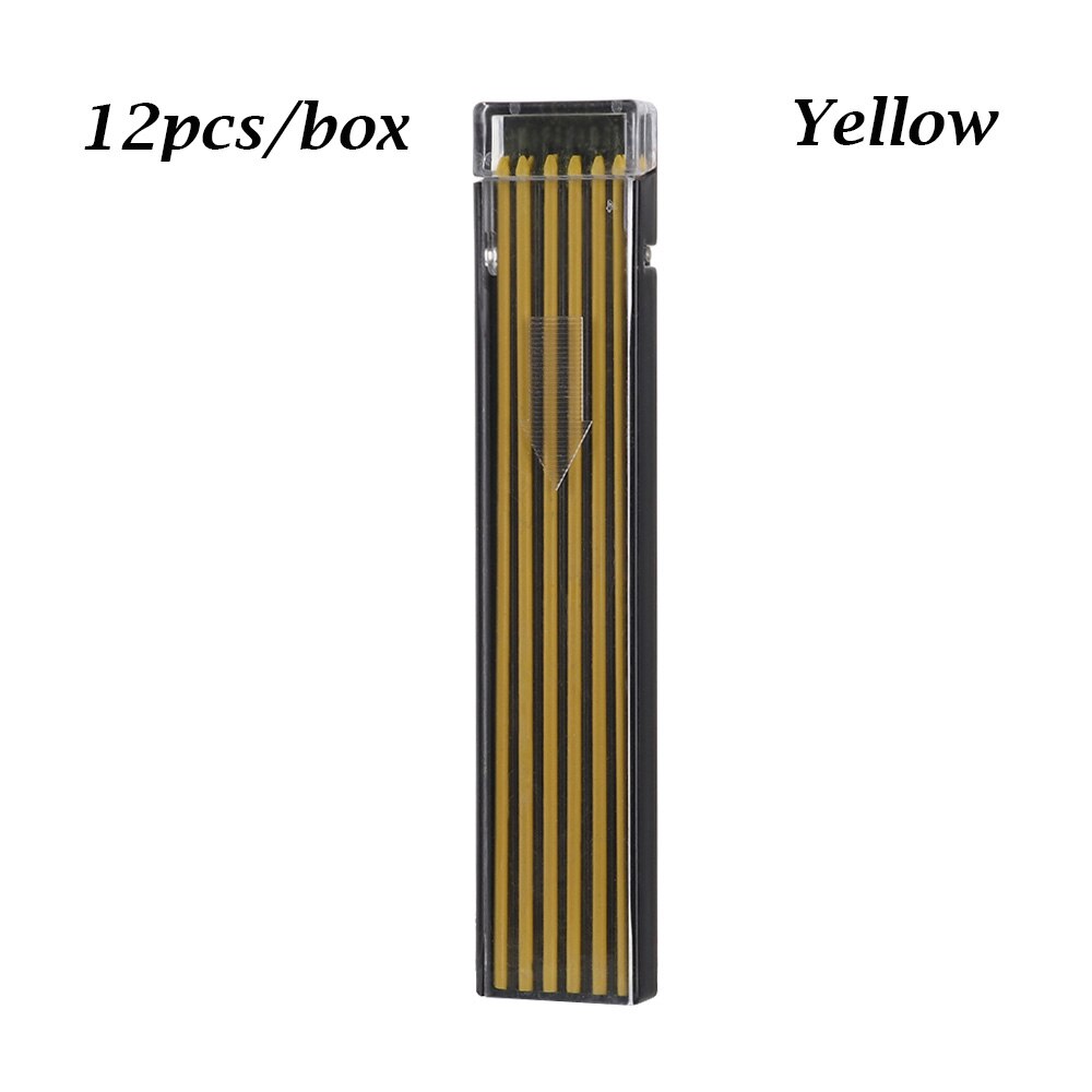 12 PCs/Box Thick 2B Coloured Pencil Lead 2mm Mechanical Pencil Lead Refill Art Sketch Drawing Tools Smooth Automatic Pen Refill