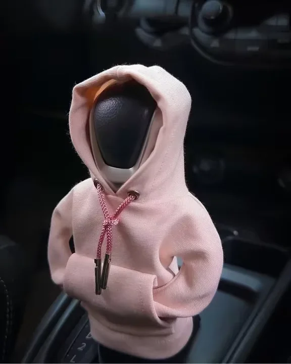 Sudadera con capucha Universal para palanca de cambios de coche, decoración Interior, cubierta con capucha de cambio de marchas, cubierta de cambio, decoración de manija de engranaje, compatible con Manual automático: Rojo