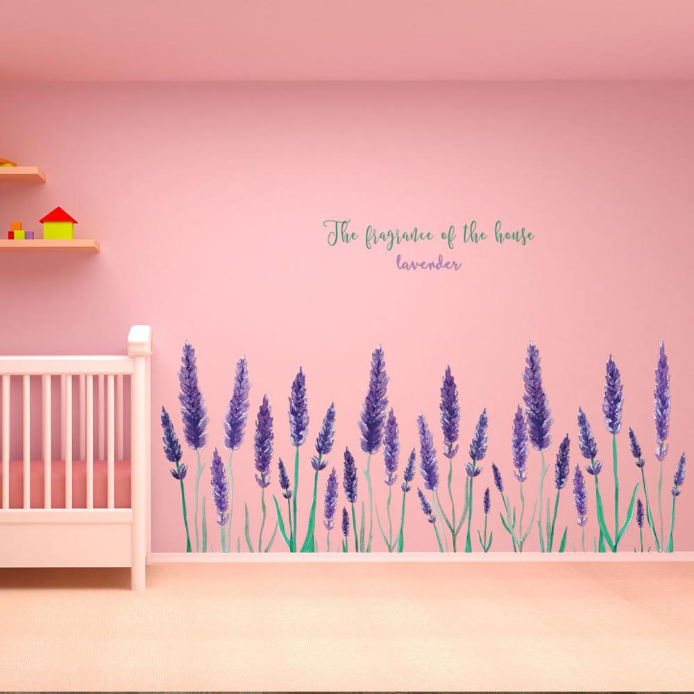 Purple lavender Wall Sticker living Room Backgroun... – Grandado