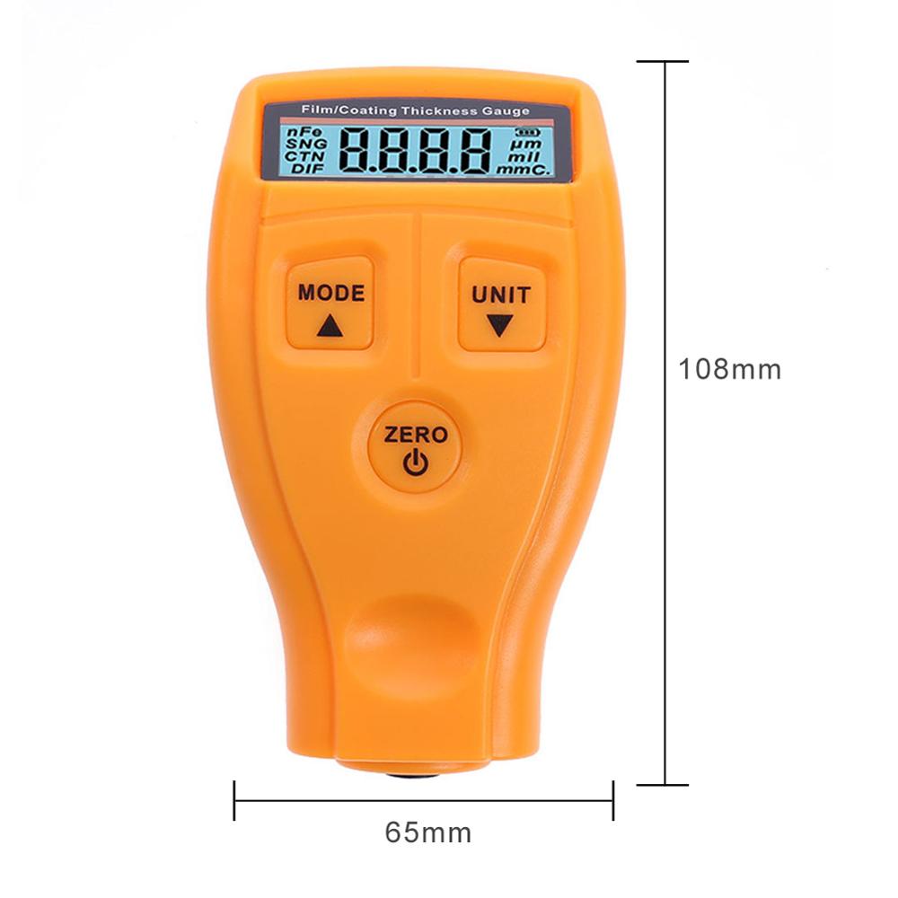 GM200 revêtement peinture jauge d'épaisseur testeur ultrasons Film Mini revêtement voiture peinture diluant mètre anglais russe outil manuel: Yellow English