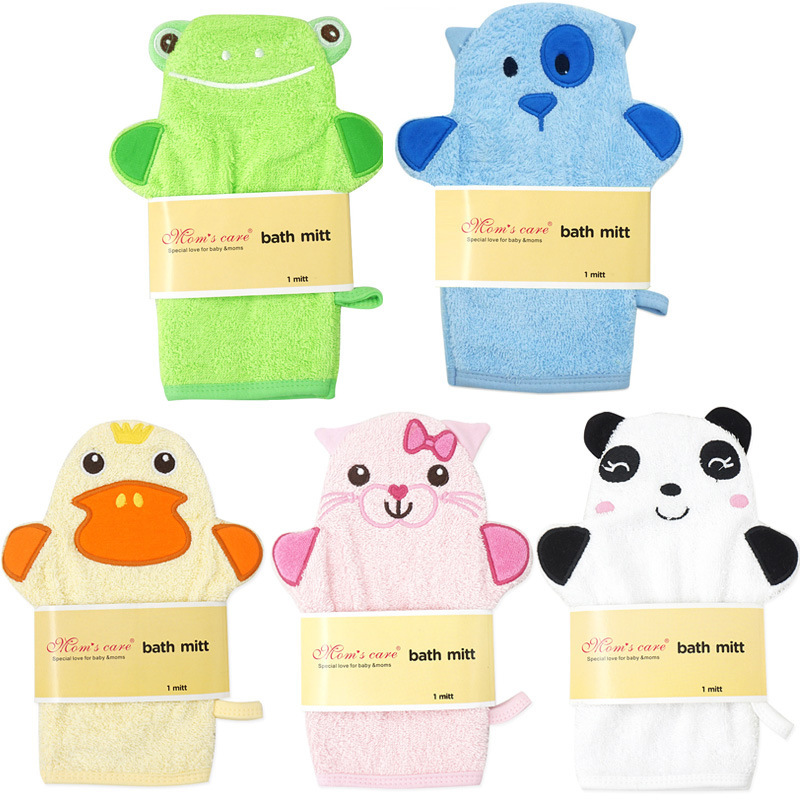 Baby Infant Cartoon Soft Bathing Bathroom Mitt Glove Foam Rub Shower Sponge Exfoliating Wash Cloth Towel Optional pattern