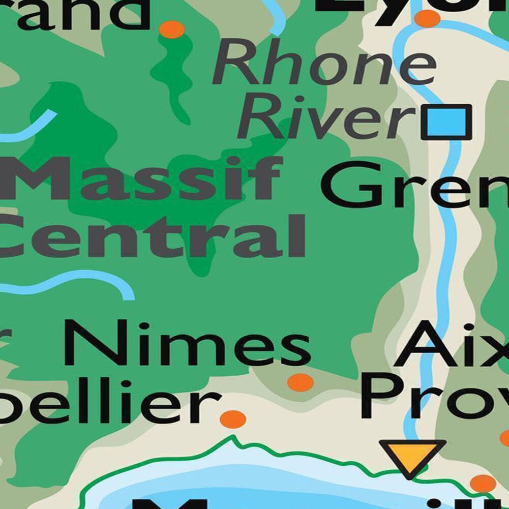 60*60cm Terrain Map of The France Wall Art Poster Canvas Print Painting Living Room Home Decoration Children School Supplies