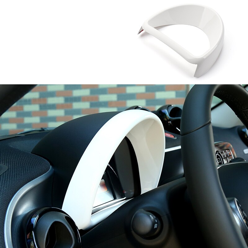 Panel de instrumentos para Interior de coche, decoración de embellecedor, pegatinas para Estilismo de coche, para Mercedes Smart Fortwo 453 Forfour: Blanco