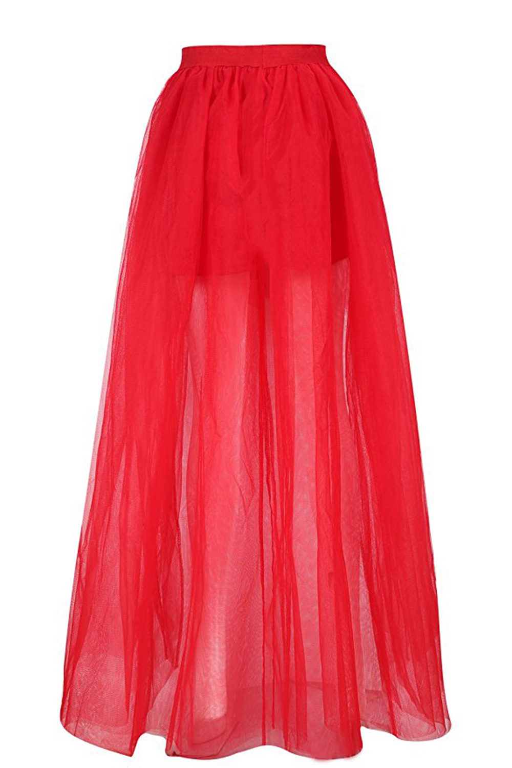 Black Tulle Long Petticoat Rockabilly 3 Layers High Low Woman Tutu Skirt Underskirt Slips Wedding Accessories: red