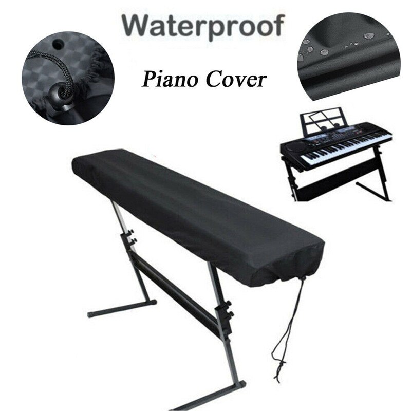 Couverture de Piano électronique 61/88 clés | Couverture d'instruments de clavier sur scène, protection réglable anti-poussière et anti-poussière avec cordon de serrage