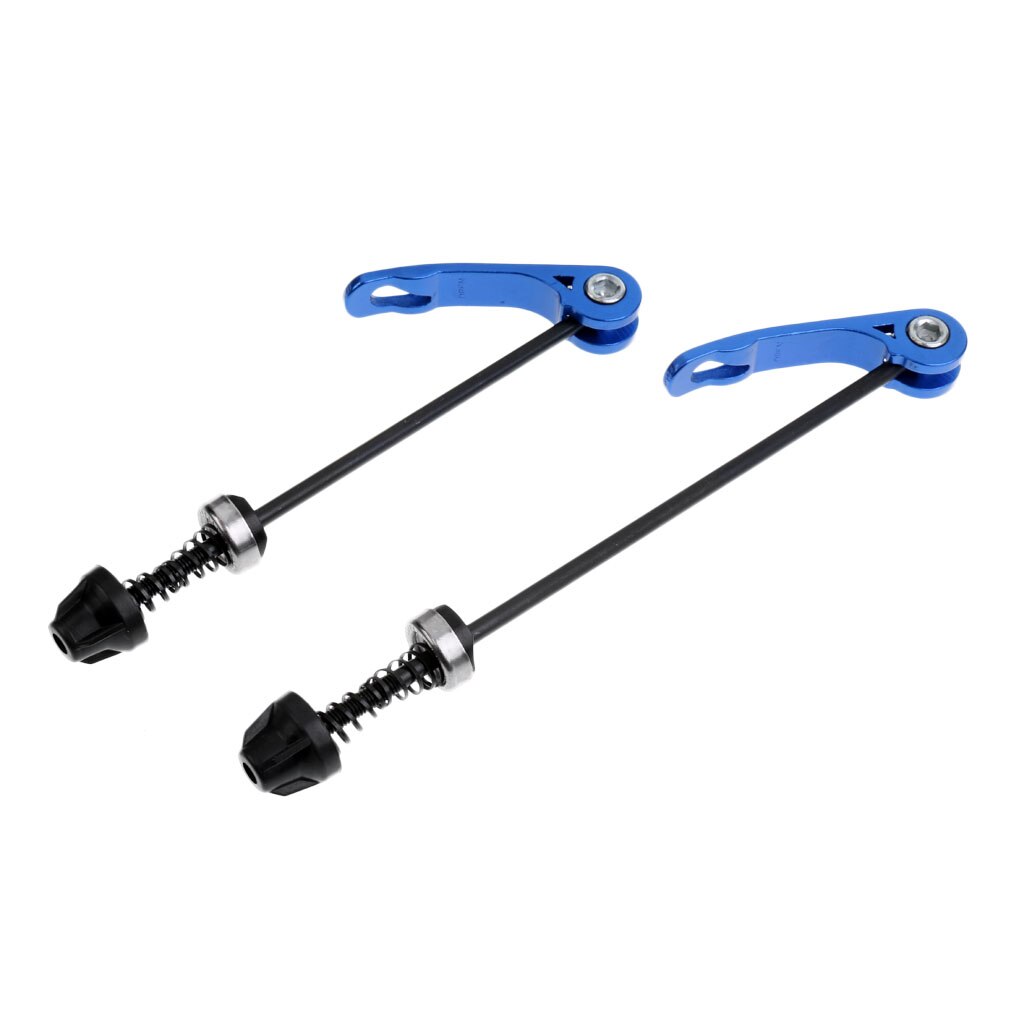 2 Pieces Front + Rear Skewers Quick Release Axle Wheel 167 / 195mm: Blue