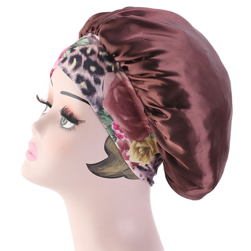 Pañuelo para la cabeza de satén para mujer, gorro para dormir, gorro envolvente para el pelo, diadema, banda ancha, gorros casuales elásticos, sombrero de Color sólido