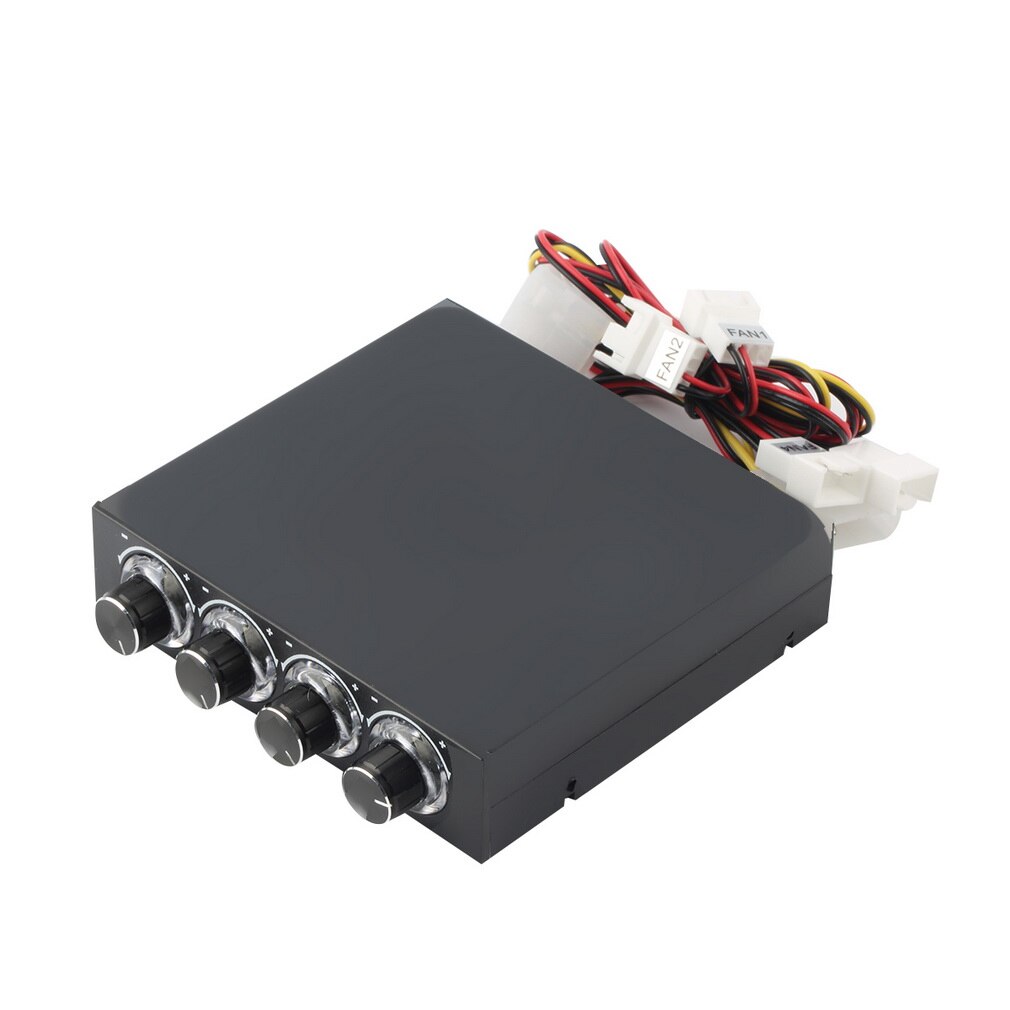 PC Fan Speed Controller - 4 Channel 3.5" Front Panel - Blue LED - Up to 30W Output
