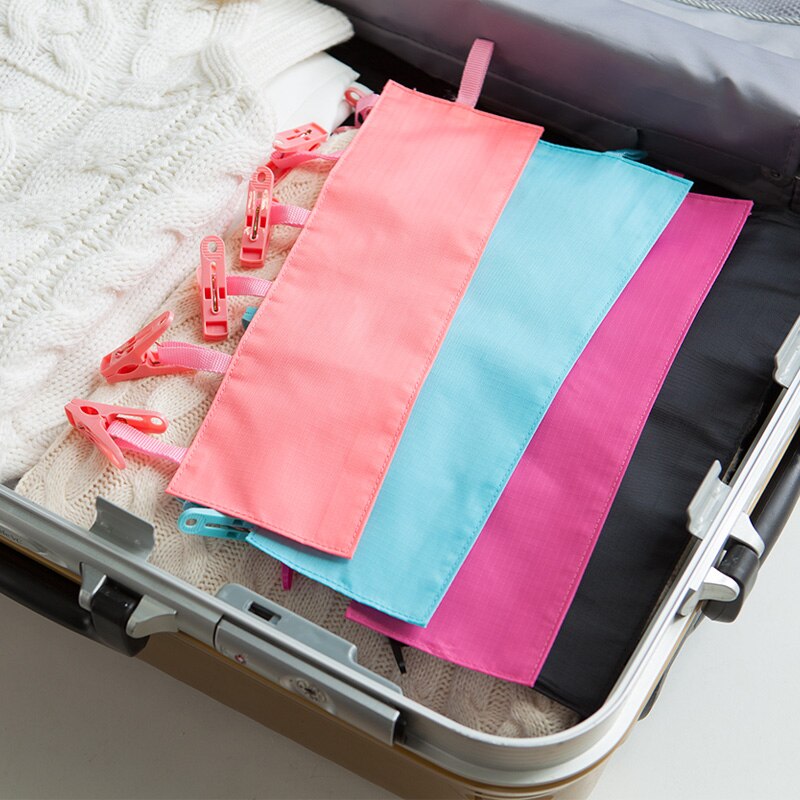 Multifunctional Travel Hanger Portable Folding 6 Clips Towel Socks Traveling Hanger Racks For Socks Storage Travel Accessories