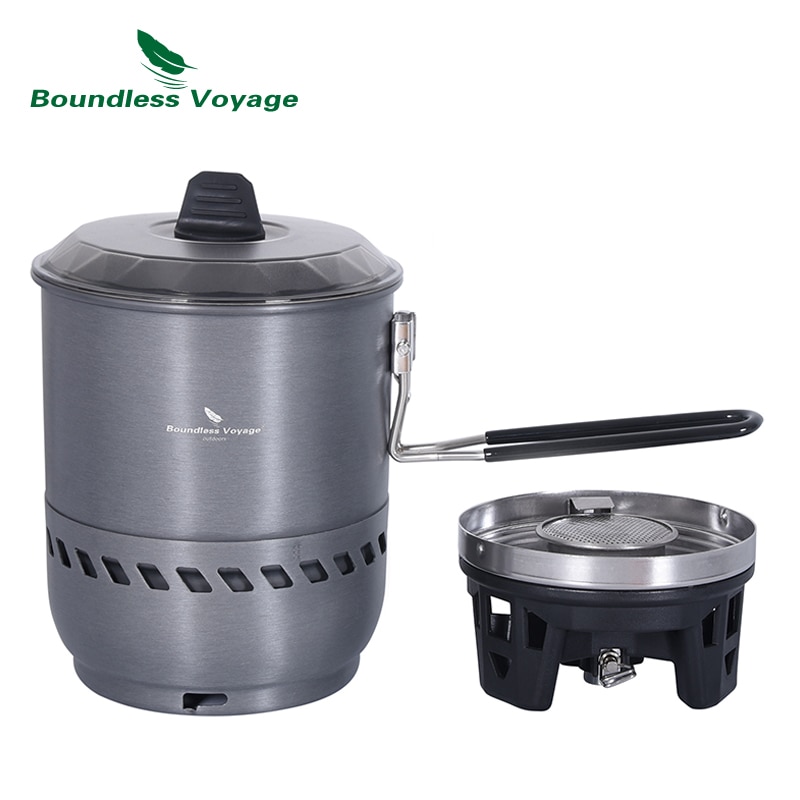 Boundless Voyage Camping Windproof Cooking System with Heat Exchanger Pot Outdoor Stove Cycling Picnic Gas Reactor Cooker BVS01