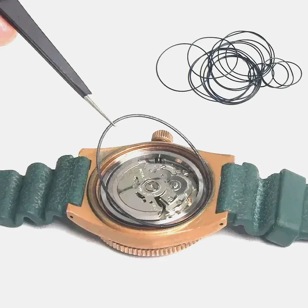 Verktøy for reparasjon av klokker 1 eske klokkekasse vanntett o-ring i gummi oljebestandig pakning til bunndekselet til klokke 0.5/0.6mm o-ringforsegling