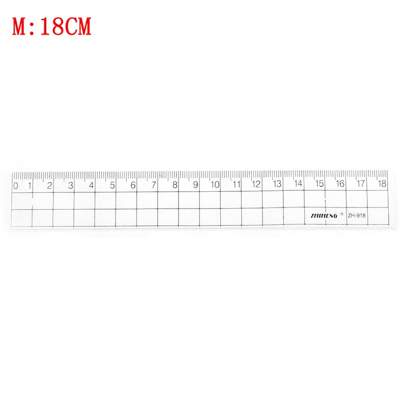 1pcs 15cm 18cm 20cm Transparent Simple Ruler Plastic Square Ruler Cute Learning Stationery Drawing School Supplies: 18cm