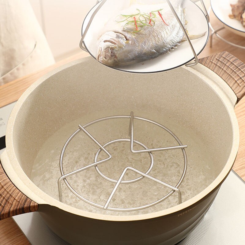 Household Round 304 Stainless Steel Steaming Rack Pressure Cooker Steamed Vegetables Kitchen Accessories Gadgets