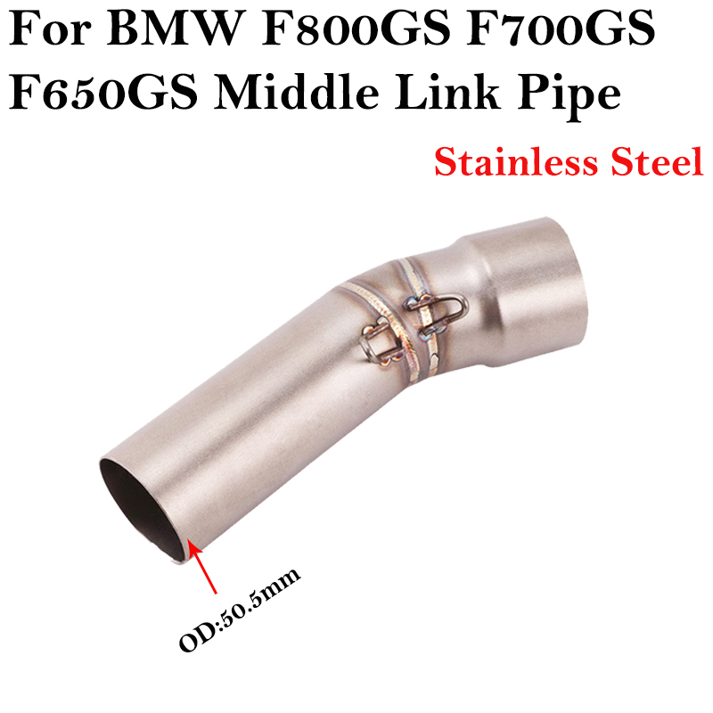 Voor Bmw F800GS F700GS F650GS Motorfiets Uitlaat Escape Bewerkt Titanium Legering Sluit Midden Link Pijp Zonder Uitlaat: Stainless steel