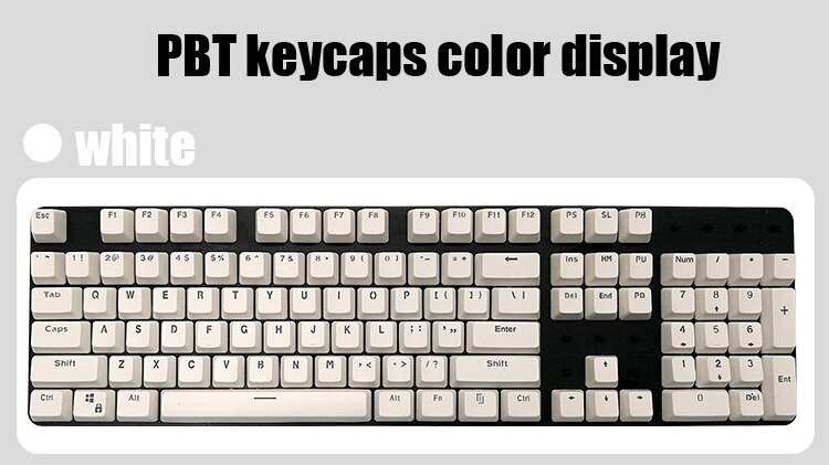 PBT w języku angielskim Languag108 Keyscaps klucze różnorodność kolorów wyborów dla Cherry klawiatura mechaniczna mx nakładka na klucz przełączniki: white PBT