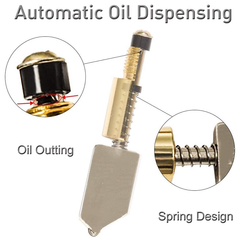 Glass Cutter Tool 2-19mm Automatic Oiling Cutter for Thick Glass and Ceramic Tile Pencil Shape and