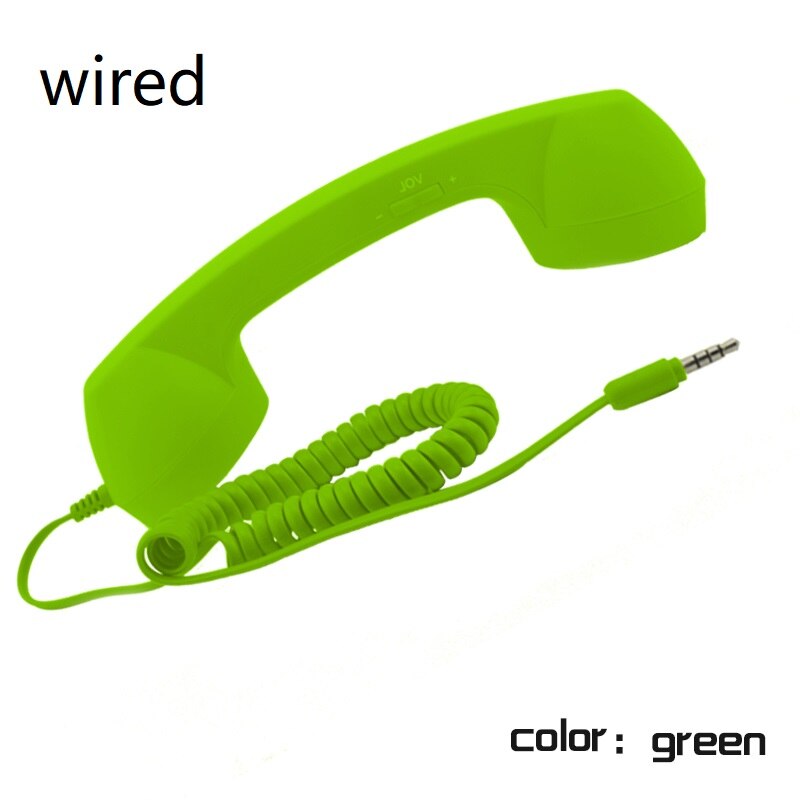 Wireless Retro Telefonhörer und Draht Strahlung-beweis Hörer Empfänger Kopfhörer für ein handy mit komfortable anruf: wired green