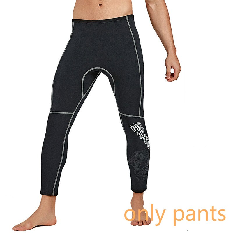 SBART 3MM Neoprene Wet Suit Men&#39;s Long Sleeve Black Tops Pants Dive Suit Winter Swim Scuba Dive Wet Suit for Cold Water Suit: 7054 / L(55-65kg)