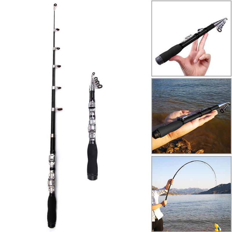 Portable Rock Fishing Pole Super Hard Telescopic Carbon Spinning Fishing Rod