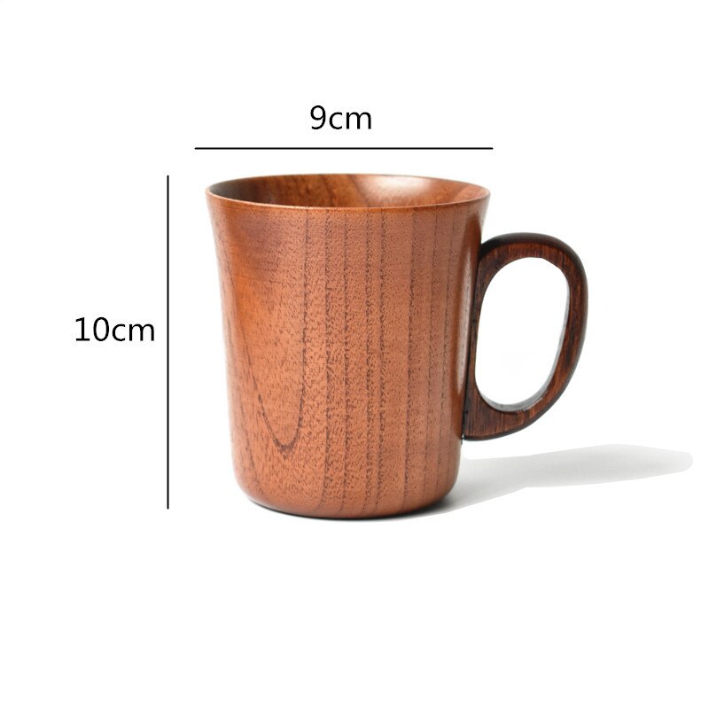 Retro handtag kopp enstaka trämuggar hela kroppen träölmugg mjölkkopp kaffekopp i trä: Stil-c