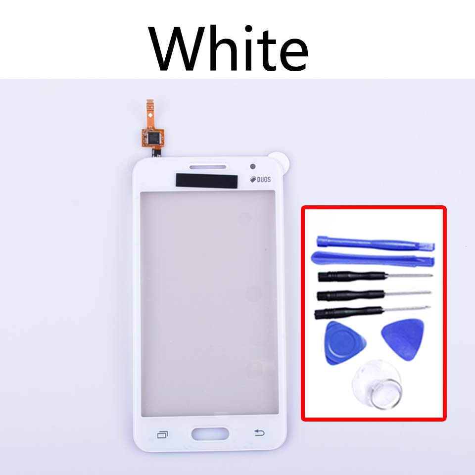 Écran tactile en verre sans LCD, 4.5 pouces, pour Samsung Galaxy Duos Core 2 II SM-G355H G355H G355 G355M: White-With tool