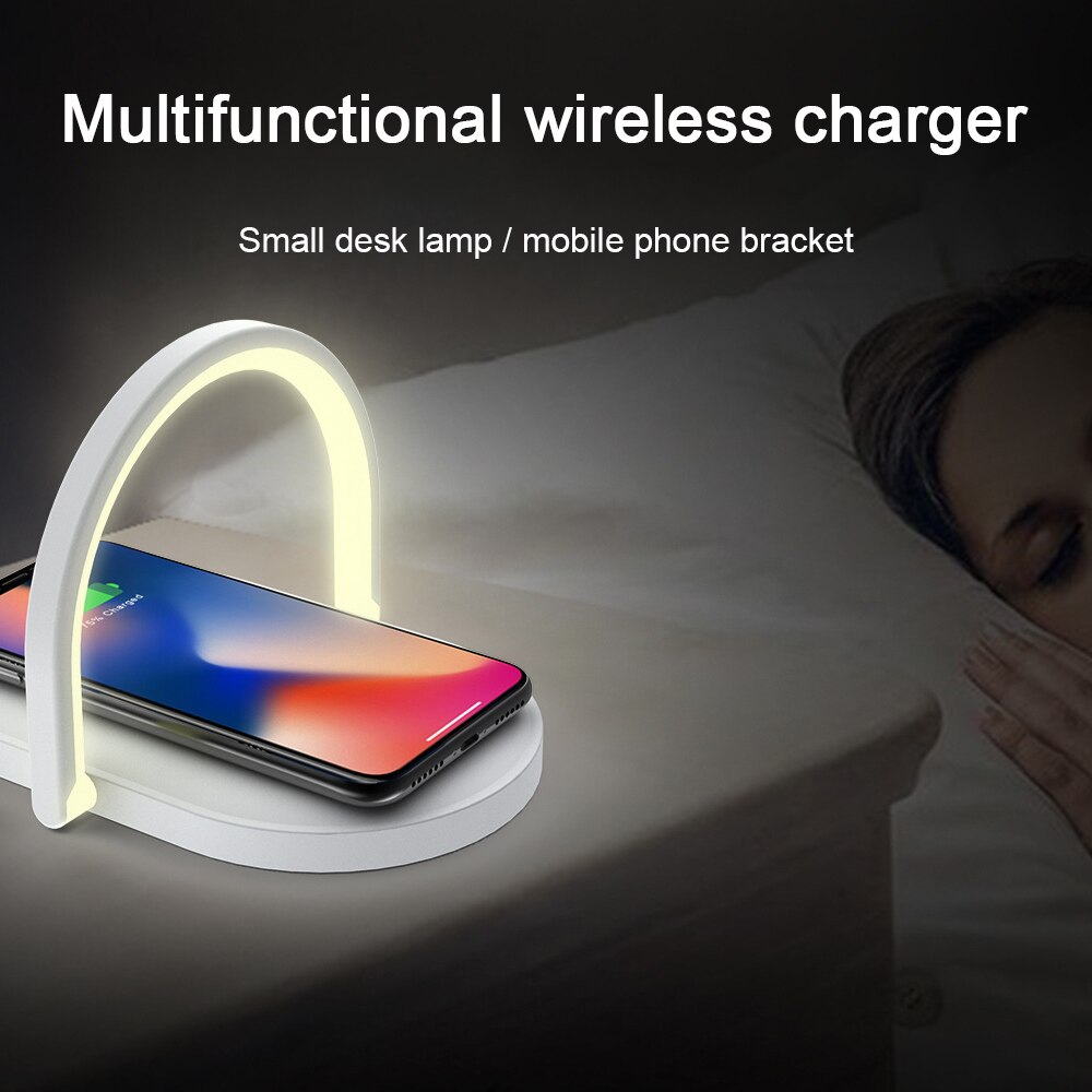 15w qi wireless phone chargers with touch control, night light, phone charging holder, desk lamp, fast charging for iphone, huawei, samsung