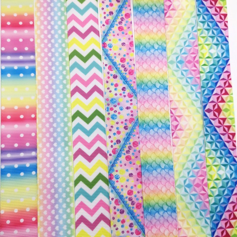 5 meter regenboog cartoon lint grosgrain 25mm doe-het-zelf handgemaakte linten voor haaraccessoires knutselen aangepaste lintdecoratie naaien