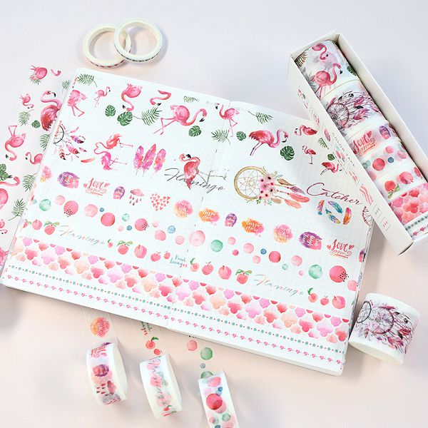 8 Pcs/Set Washi Tape Masking Washitape Wasi Tape De Decoracion Scrapbooking Cute Floral Deco Planner Wide Sakura Decorative: 18