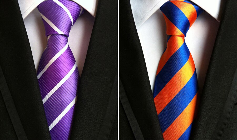 RBOCOTT männer 8 cm Weiß Schwarz Krawatten Lila Gestreifte Krawatte gelb Krawatte verrotten Hochzeit Krawatte Für Männer Formale Anzug