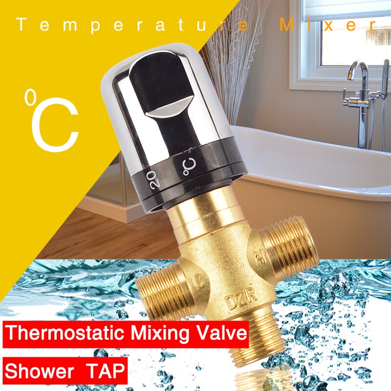 Brass Thermostatic Mixing Valve Bathroom Faucet Temperature Mixer Control Thermostatic Valve Home Improvement Accessories
