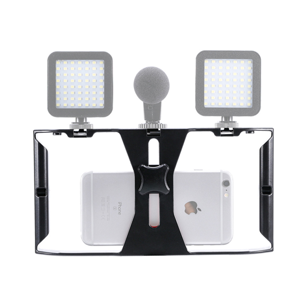 Kamera mobiltelefon stabilisator smartphone holder telefon håndtag beslag stabilisator anti-shake håndholdt skalerbar holder