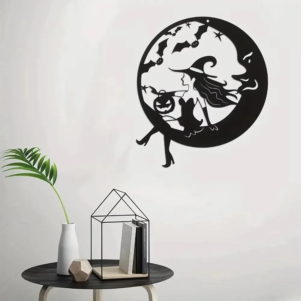 Halloween Heks Metalen Muurkunst: Griezelige Woondecoratie. Ideale Halloween-cadeaus voor woonkamer, slaapkamer en keuken