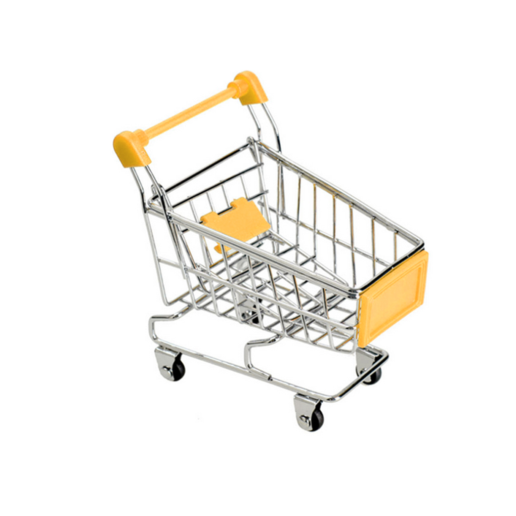 Mini Children Handcart Simulation Small Supermarket Shopping Cart Utility Cart Pretend Play Toys Strollers 11.5x8.5x11.5cm