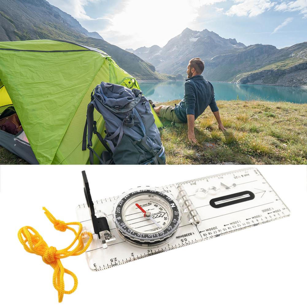 Lightweight Baseplate Ruler Map Scale Compass Multi-Function Magnifying Compass For Hiking Outdoor Thumb Compass